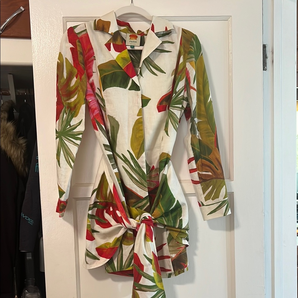Farm Rio Tropical Print Shirt Dress